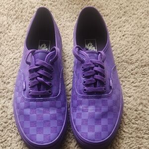 Vans Men's Bold Purple Checkered Sneakers